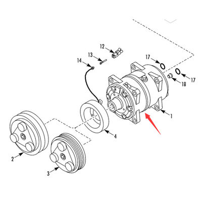 Thermo King RV200 için orijinal kompresör montaj modeli 1021118IRM
