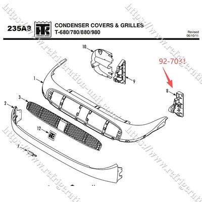 T-600M T-800M T-1000M T-680Pro T-880Pro T-1080Pro yedek parçaları için mevcut olan THERMO KING kabuk desteği 927031/92-7031