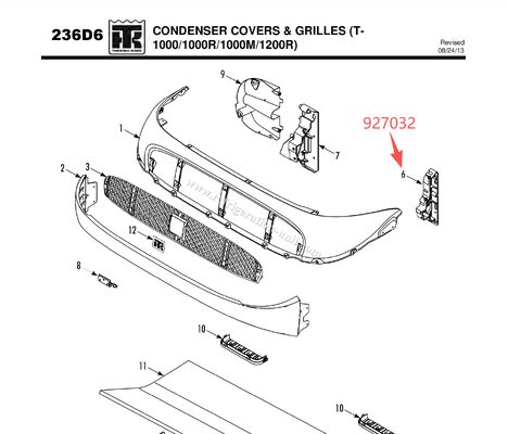 927032 92-7032 BRACKET - bobin (motor tarafı), ((T1000R/T1000M/T1200R) kapak desteği